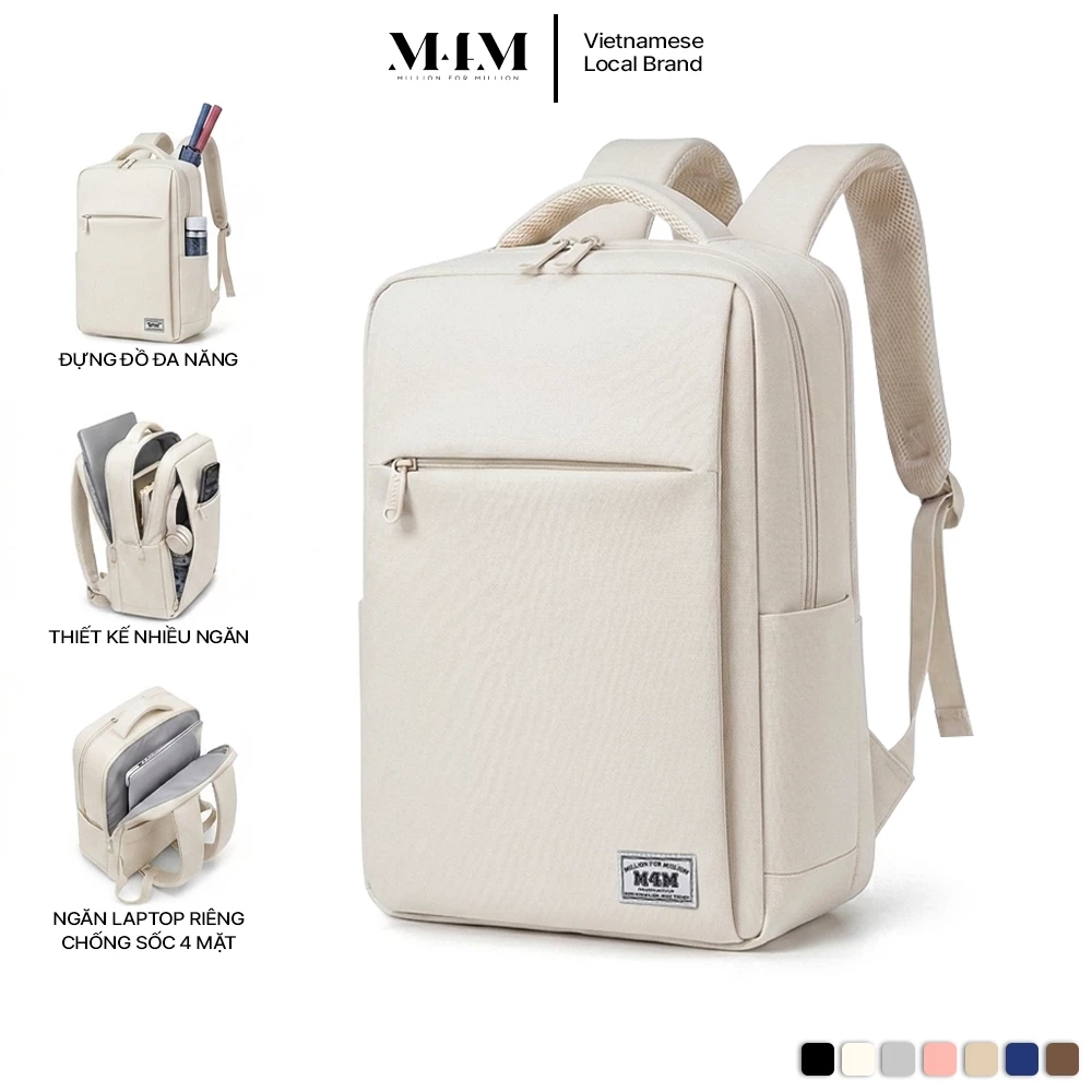 Balo đựng laptop nam nữ đi học đi làm M4M ELITE Backpack BM011 Balo laptop chống sốc nhiều ngăn
