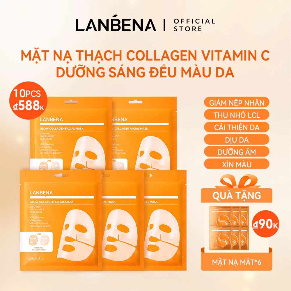 (only live)  LANBENA Mặt Nạ Thạch  VC (34g) - Chống Lão Hoá Giảm Nhăn Làm Dịu Trẻ Hoá Da Mặt nạ Skincare