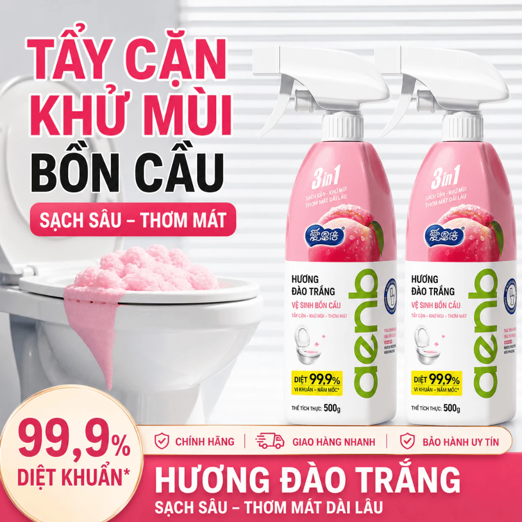 Chai Xịt Bồn Cầu Dạng Bọt Mịn, Chai Xịt Gọn Nhẹ, Dễ Cầm Nắm Và Thuận Tiện Khi Sử Dụng