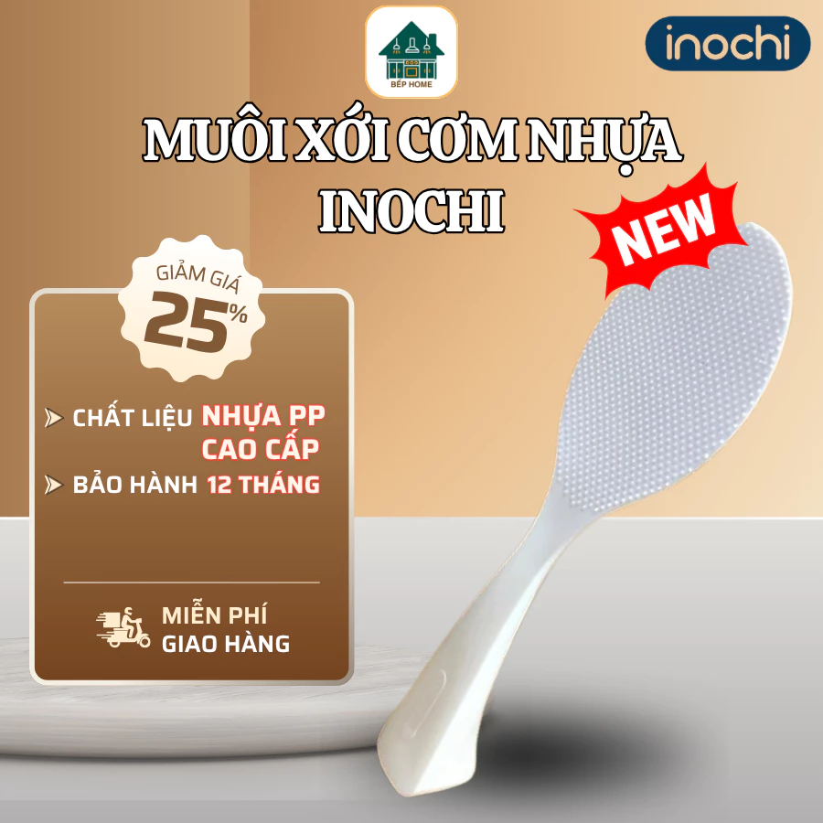 Muôi Xới Cơm Nhựa Inochi Cao Cấp, Chất Liệu An Toàn, Chống Bám Cơm, Xới Cơm Nhanh Và Dễ Dàng - Bếp Home