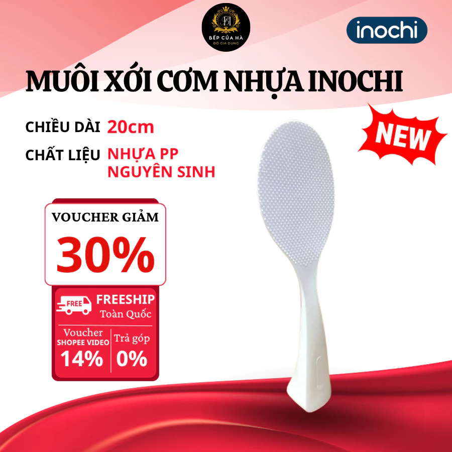 Muôi Xới Cơm Nhựa Inochi Chống Dính Cơm Chống Trầy Nồi Chống Dính Bền Đẹp, Xới Cơm Tơi Ngon Tiện Lợi - Bếp Của Hà