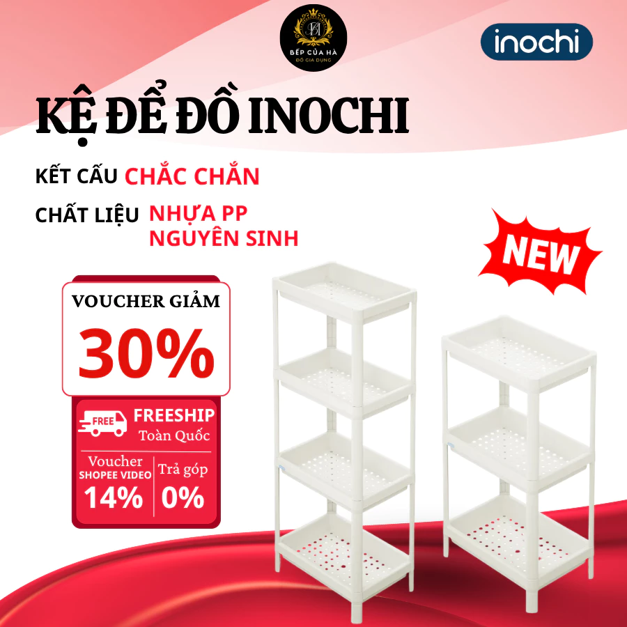 Kệ Để Đồ Inochi 3,4 Tầng Chất Liệu Bền Chắc, Dễ Lau Chùi, Phù Hợp Với Mọi Không Gian - Bếp Của Hà