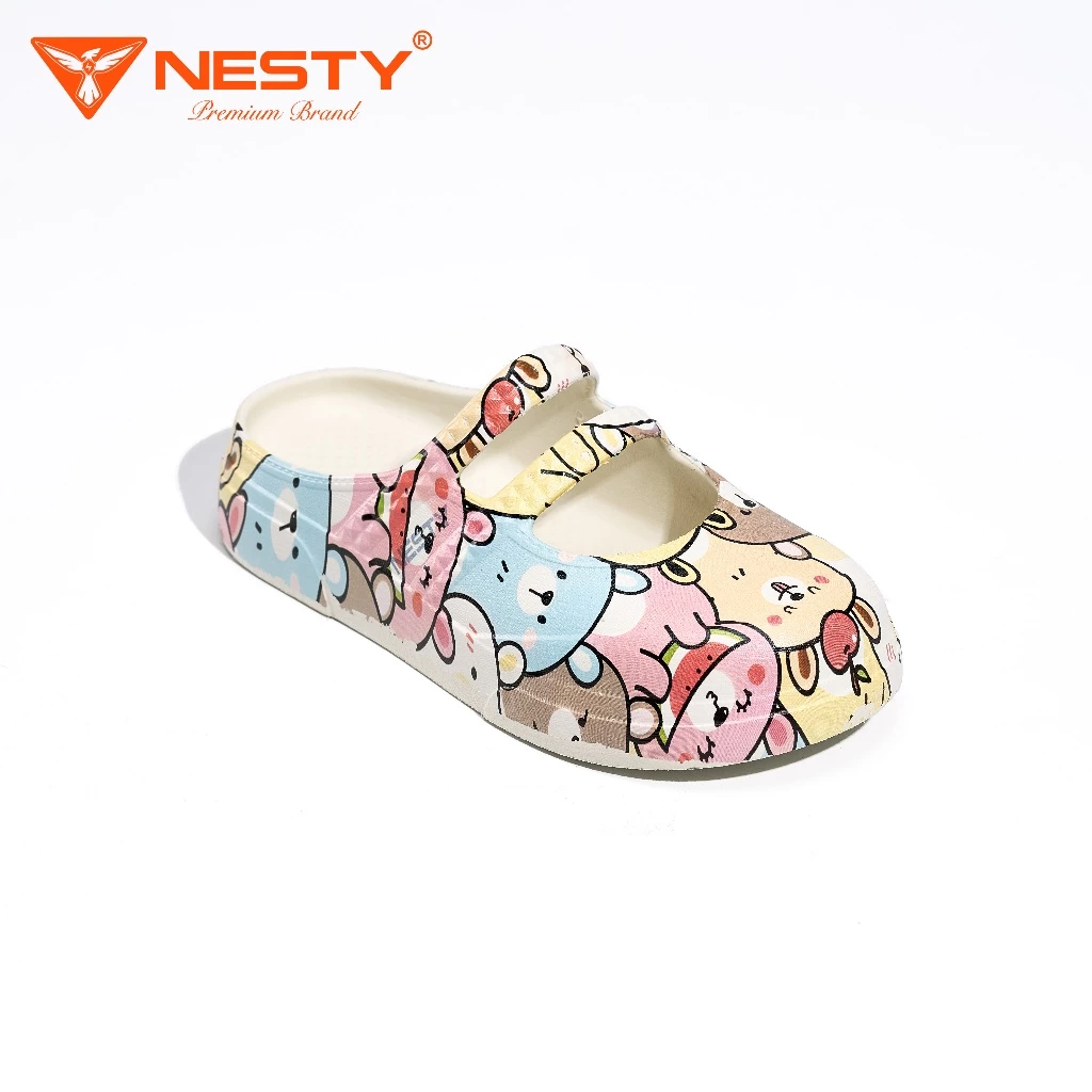 [NE11-IN]Dép Sục Búp Bê NESTY EVA Nguyên Khối Họa Tiết Gấu Dễ Thương Siêu Nhẹ Êm Chân Chống Trượt[KO2]