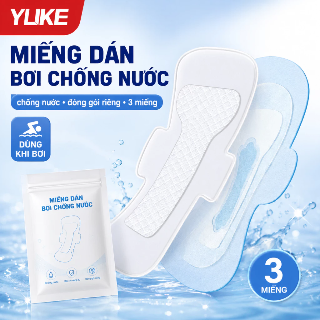 Miếng dán vệ sinh chống nước Shiwei đi bơi cho nữ, miếng bảo vệ vùng kín dùng ngày đèn đỏ, đóng gói riêng tiện lợi