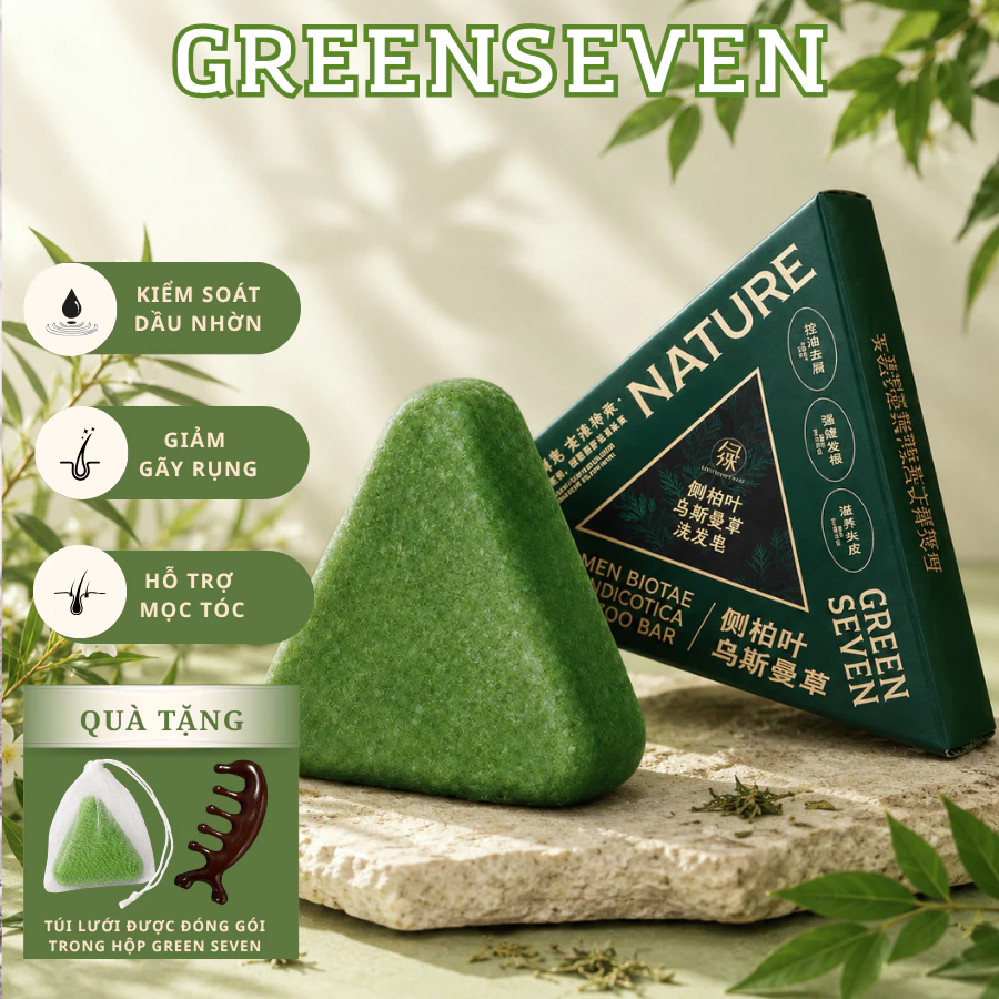Xà Phòng Gội Đầu Mọc Tóc Tân Cương Green Seven Chính Hãng Dầu Gội Đầu Thảo Mộc Giảm Dầu Ngăn Ngừa Gãy Rụng
