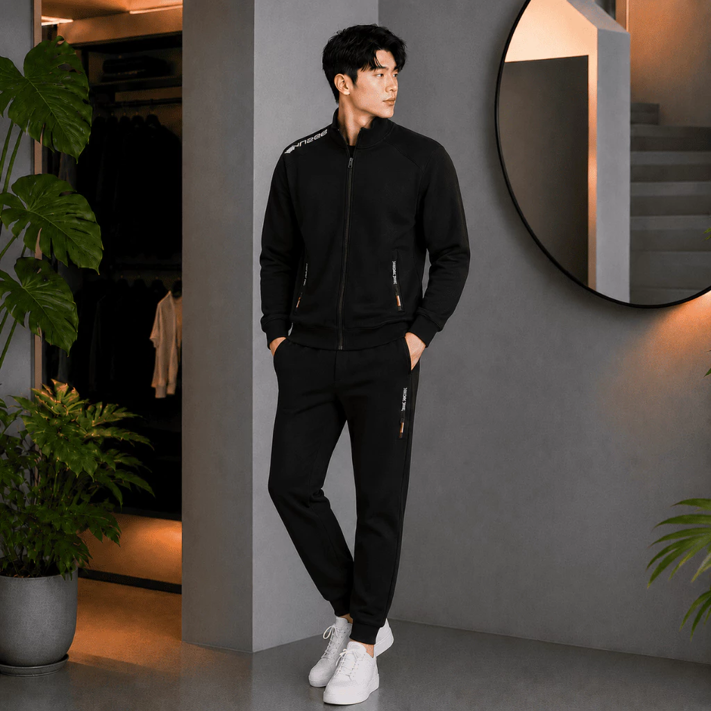 Bộ Quần Áo Nam Thu Đông Cổ Khoá Kéo DB4