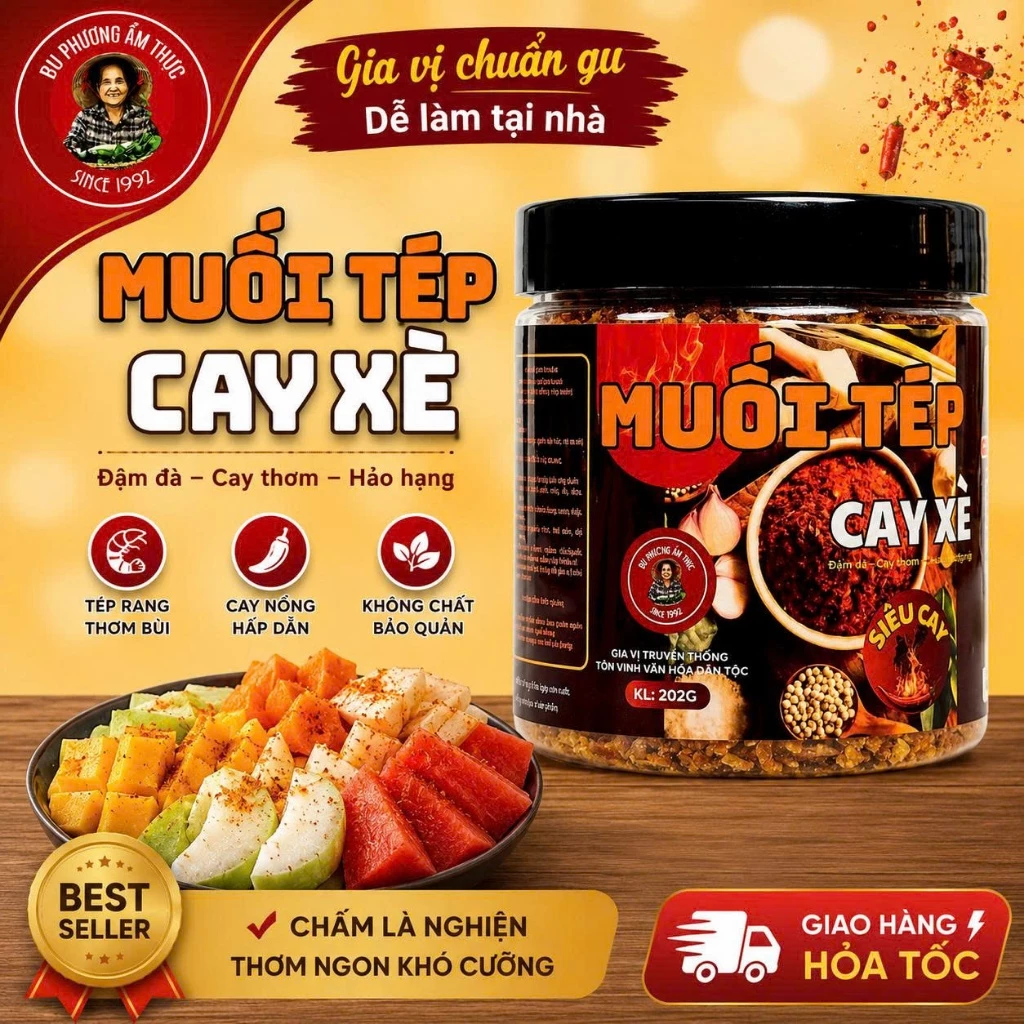 Muối Tép Cay Xè Bu Phương 202G | Muối Chấm Trái Cây, Hải Sản, Đồ Nướng