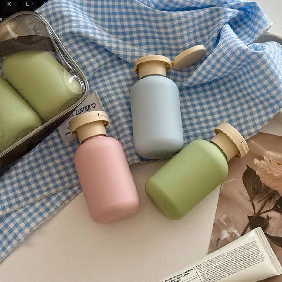 【Hwang】Sét 3 lọ Tông Màu Pastel - CHIẾT mĩ phẩm tặng túi đựng,miệng rộng tiện lợi khi mang đi du lịch