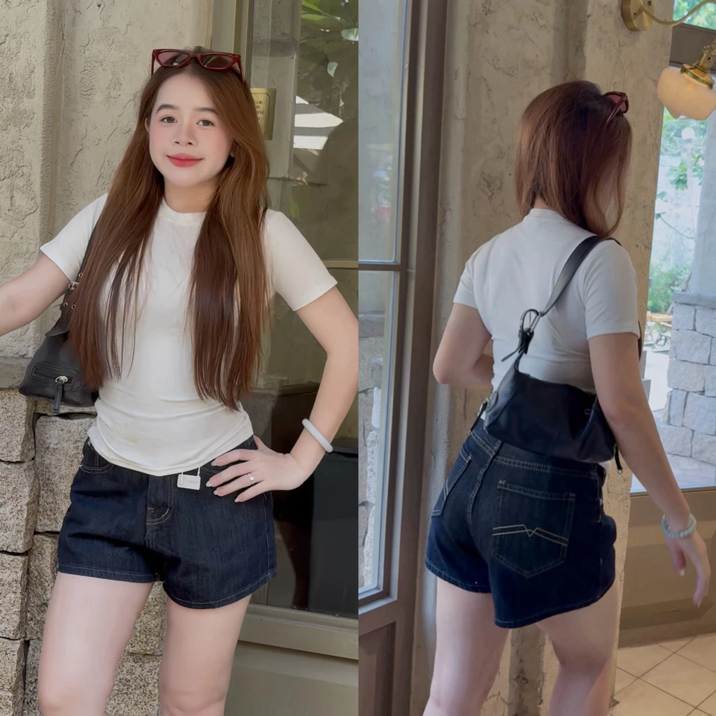Quần Sọt Jean Ngối Thêu QC Jean Không Giản.Đủ Size S/M/L(J7 - quần jean ngố) 272