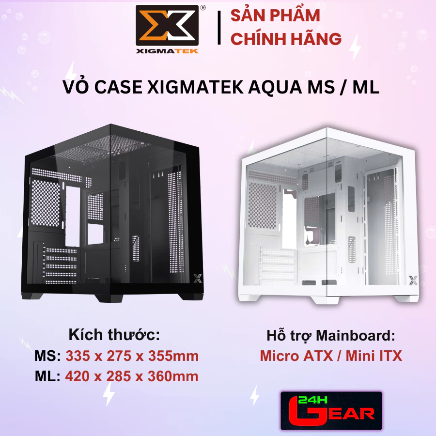 Vỏ case máy tính XIGMATEK AQUA MS / Chưa kèm Fan (Micro-ATX, Mini-ITX) Chính Hãng