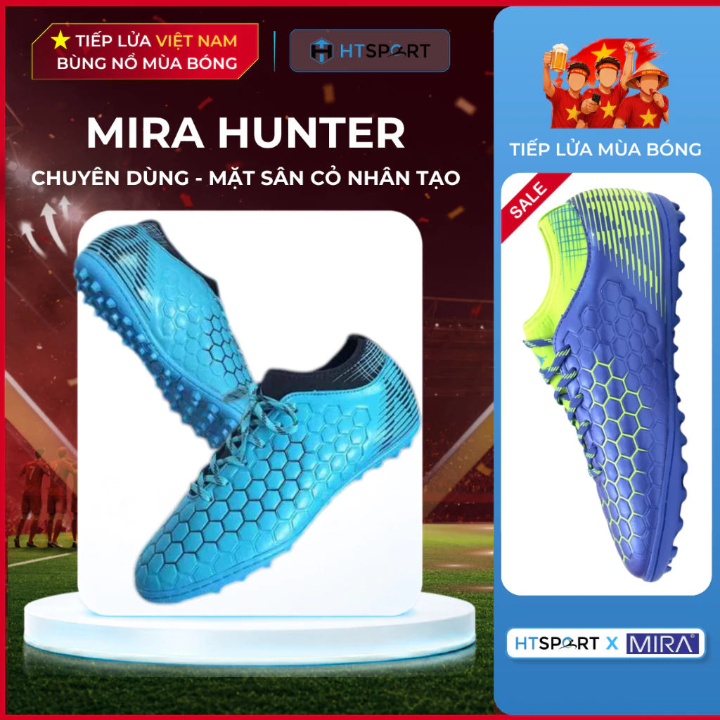 Giày đá banh, giày Mira Hunter đá bóng chính hãng sân cỏ nhân tạo Full Box