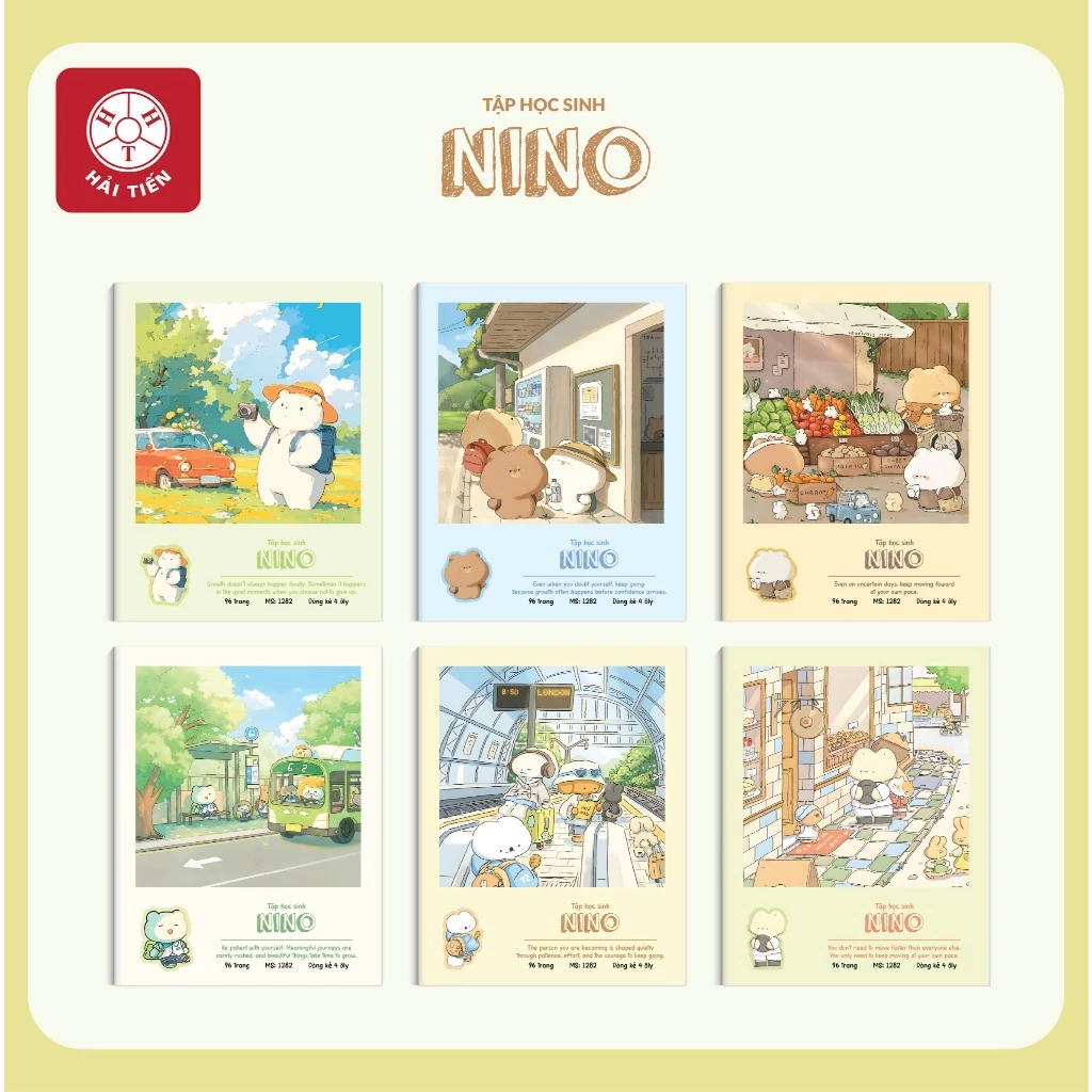 HẢI TIẾN Tập ô ly [Miền Trung + Miền Nam] Nino - KT 158x205mm - 4ly caro/ 4ly ngang (96trang) - ĐL 70g/m2