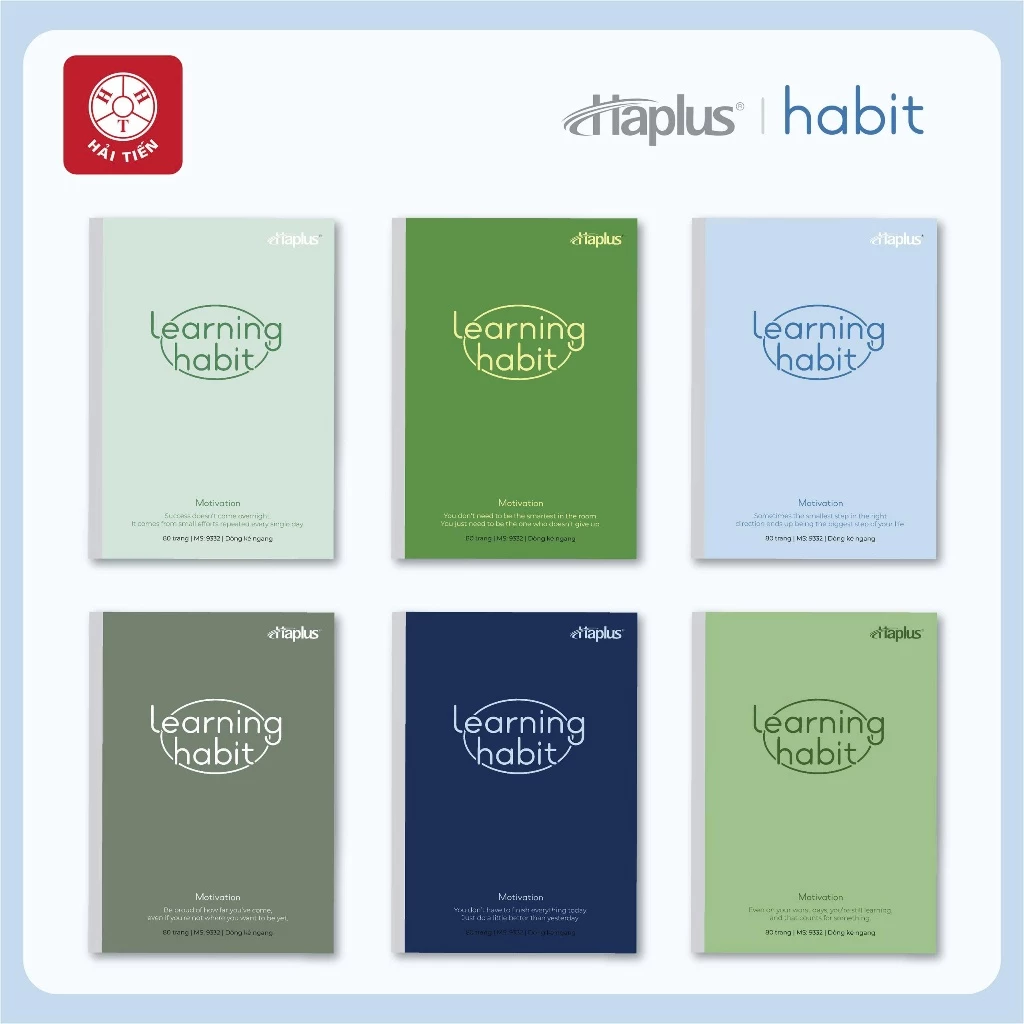HẢI TIẾN Vở kẻ ngang Haplus - Habit (80, 120, 200 trang) - Giấy độ trắng tự nhiên