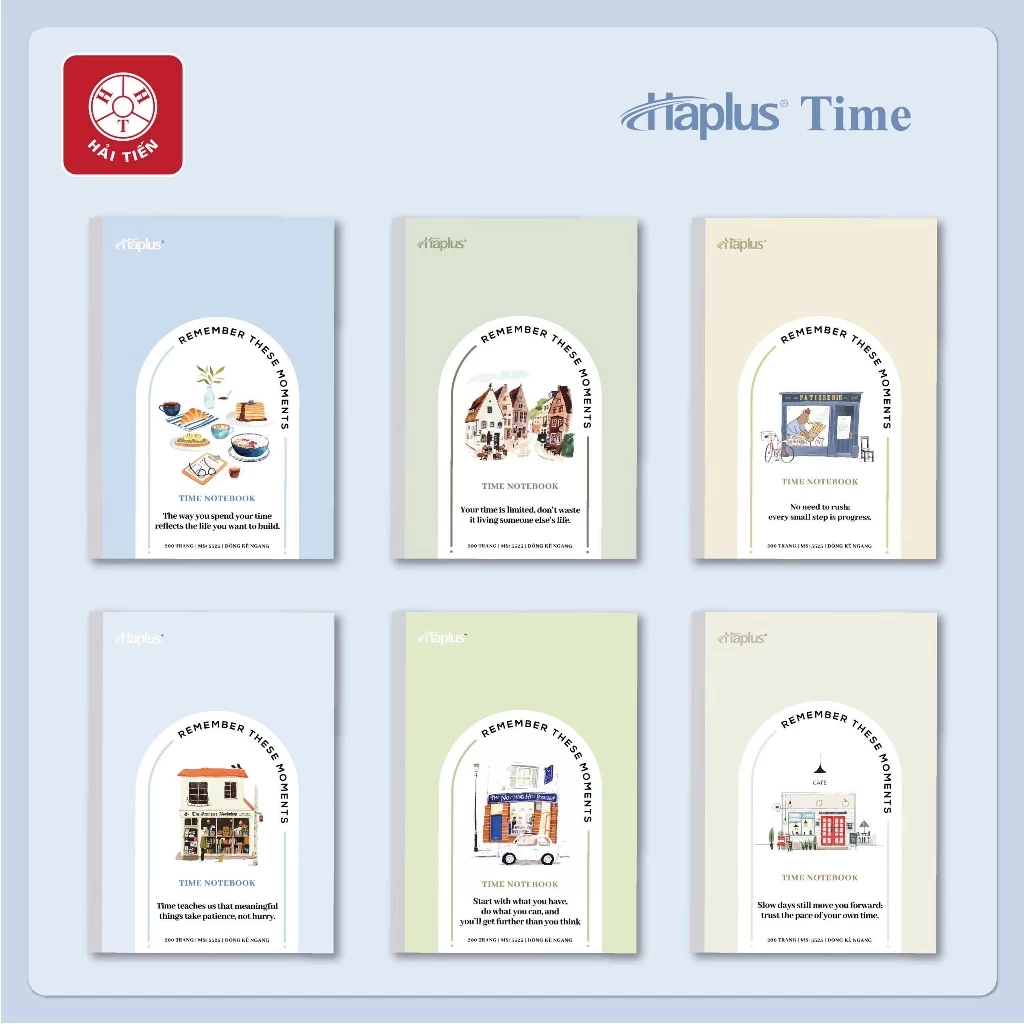 HẢI TIẾN Vở kẻ ngang Haplus - Time (80, 120, 200 trang)