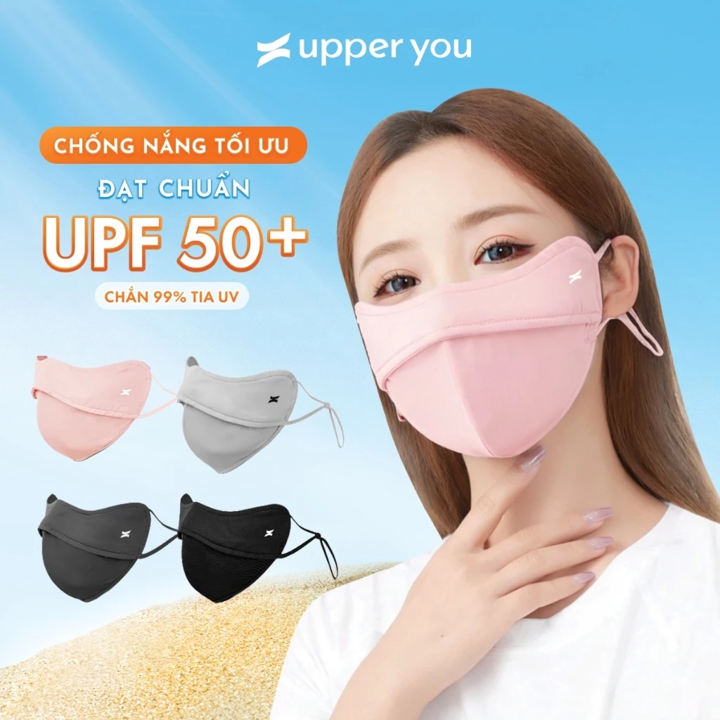 Combo 3 Khẩu Trang Chống Nắng PRO UPF50+ Chống UV UPPER YOU Chất Lụa Băng Mịn Mát Thoáng Khí - FM03