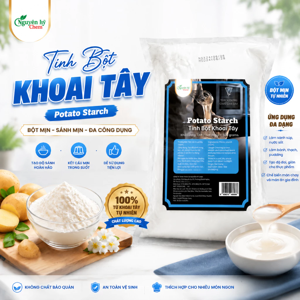 Tinh bột khoai tây gói 500 gram Nguyên Hỷ Chemistry