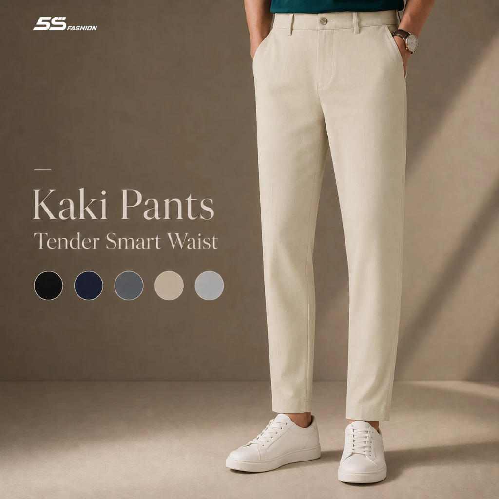 [SVIP X 5S] Quần Kaki Dài Nam 5S FASHION Cotton Cạp Tender Thông Minh, Lịch Lãm 01-M0QKK25013