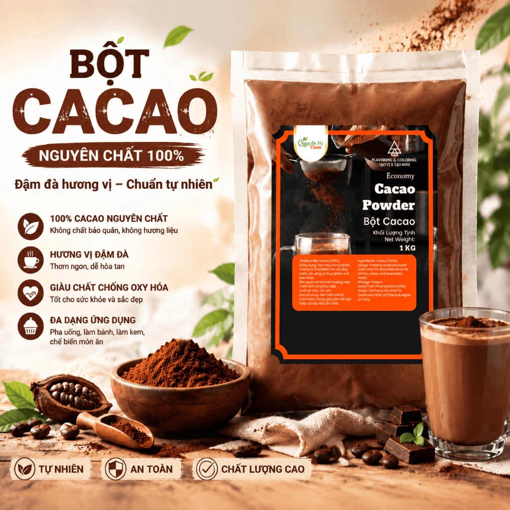 Bột Cacao Không Đường Indonesia (Chính Hãng) Giá Rẻ 500g / 1Kg