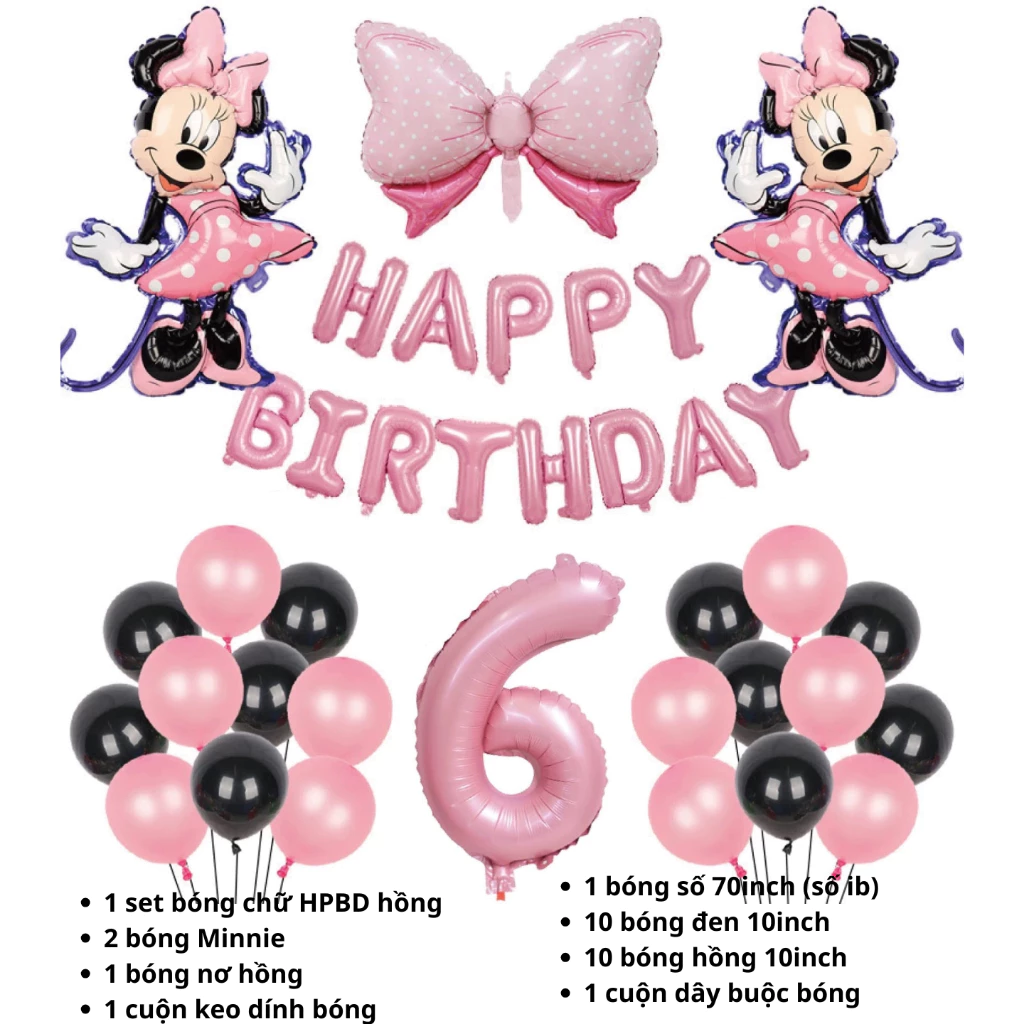 Set trang trí sinh nhật hình Chuột Mickey và Minnie cho bé