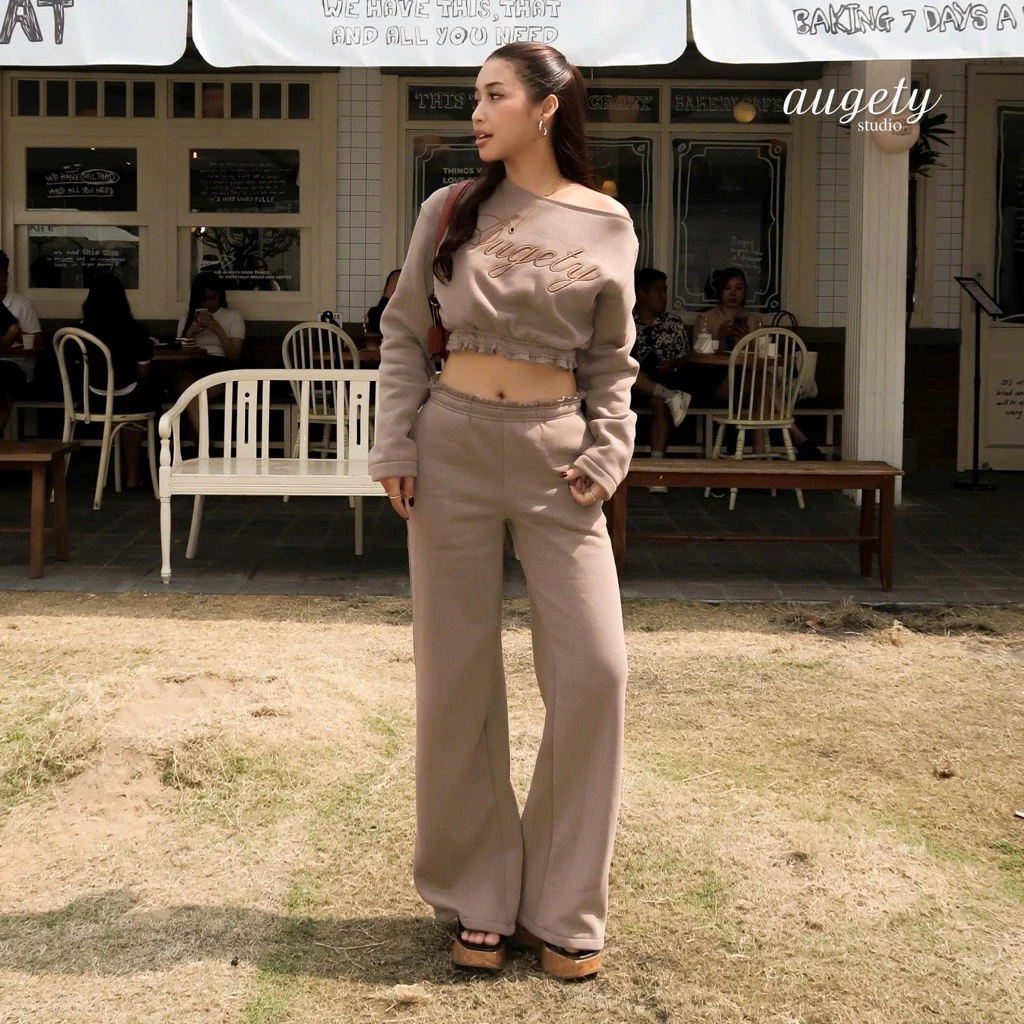 [MUA KÈM ÁO GIẢM 30K] Quần Nỉ Dài Form Ống Suông Rộng Augety Studio, Cosie Sweatpants