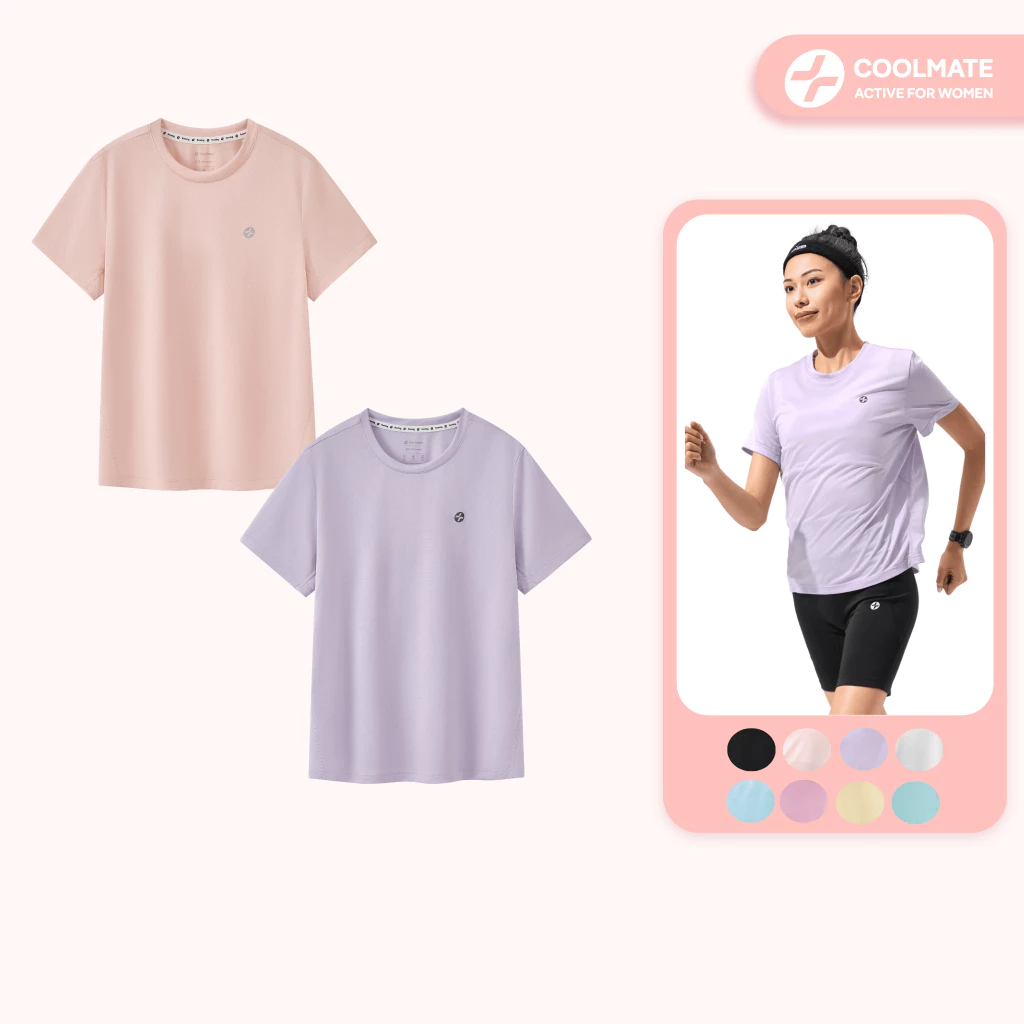 Combo 2 áo thun thể thao nữ chạy bộ core tee siêu nhẹ, thấm hút, nhanh khô - Coolmate Women