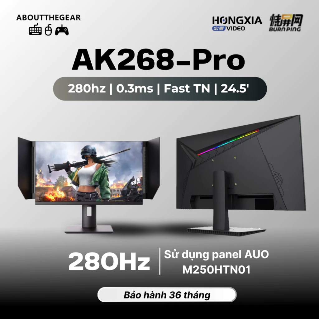 Màn hình Gaming Hongxia AK268-Pro chuyên game FPS (NEWSEAL-BH 36 THÁNG)