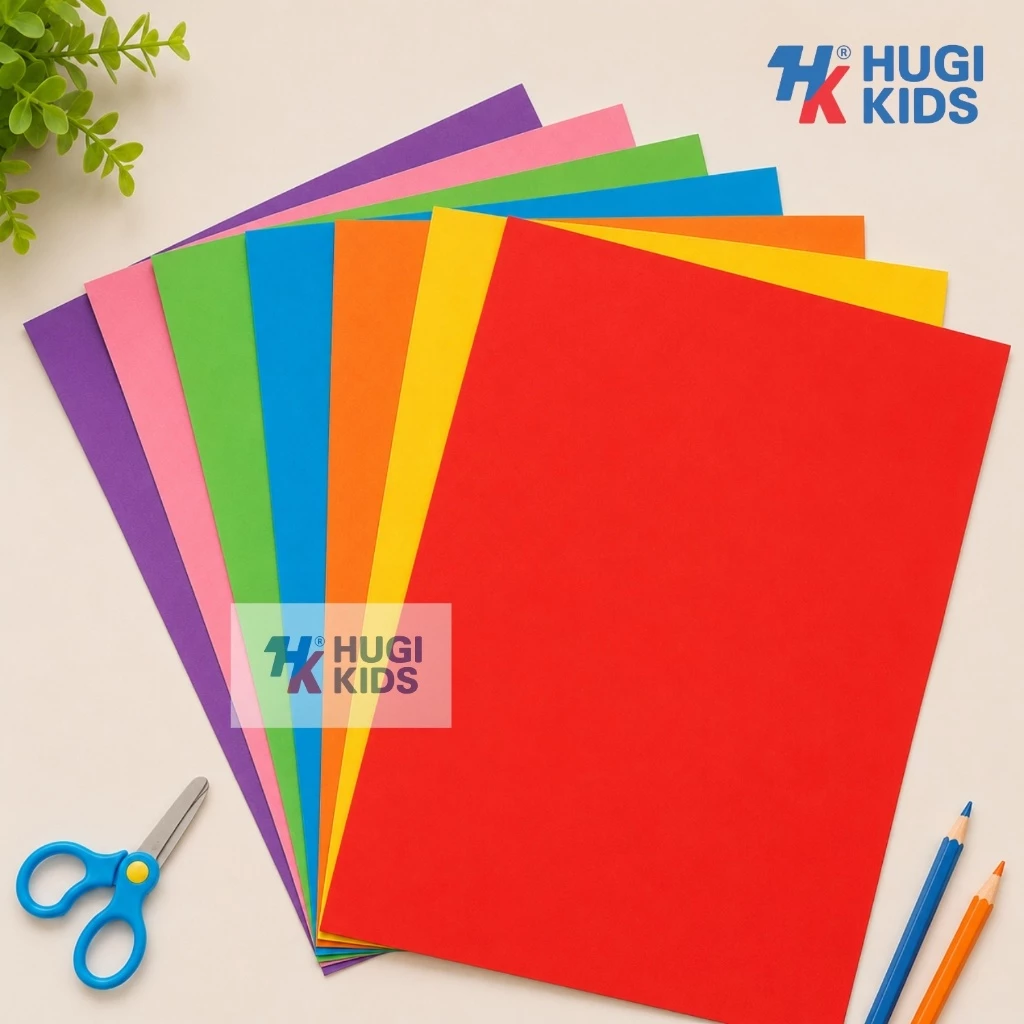Xấp 70 Tờ Giấy Màu Thủ Công Khổ Nhỏ 17x21cm – Giấy Mỏng Không Keo, Cắt Dán Mỹ Thuật