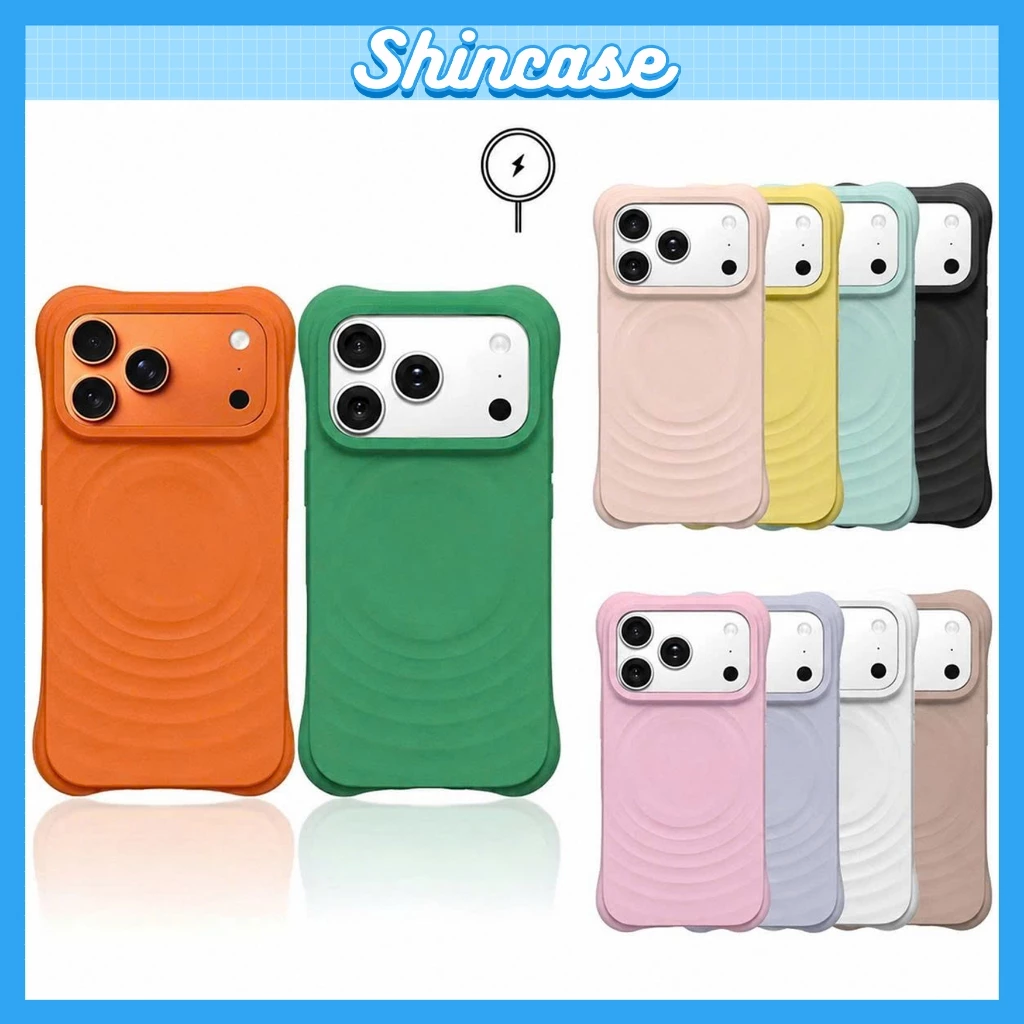Ốp Lưng iPhone Gợn Sóng Từ Tính Hỗ Trợ Sạc Không Dây Chống Sốc Bảo Vệ Điện Thoại - iP 11/12/13/14/15/16/17/Pro/Max