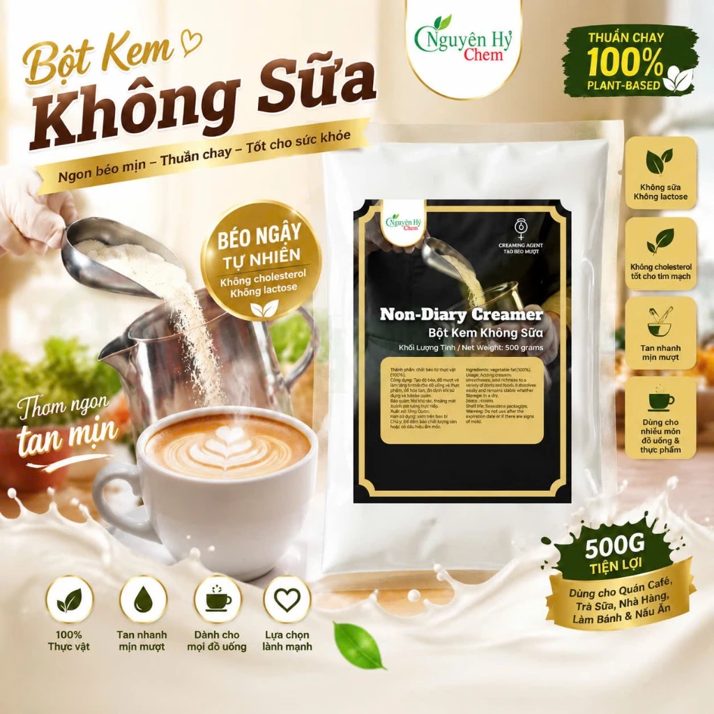 Bột Béo Pha Trà Sữa, Bột Kem Không Sữa Thực Vật Non-Diary Creamer Nguyên Hỷ Chemistry 500g / 1Kg