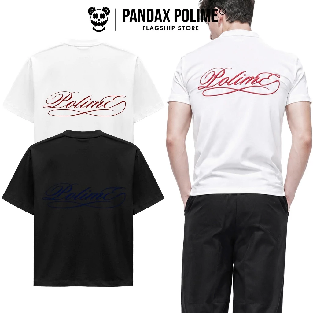 Áo thun clean fit thêu nổi 3d  tôn vai form regular fit vải đứng dáng body basic px pandax polime