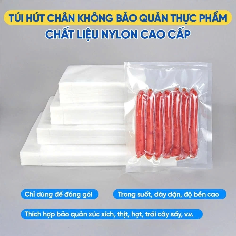 Túi Hút Chân Không KAW 2 Măt Trơn Dày Dặn Dùng Hút Chân Không Thực Phẩm, Phù Hợp Hầu Hết Với Máy