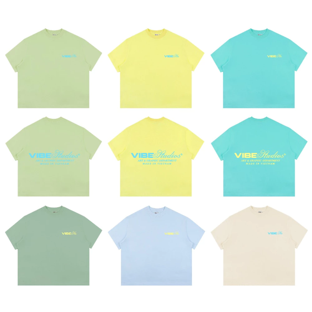 Áo Thun Local Brand Vibe" Logo Vibstu ART&GRAPHIC " Áo Thun Boxy Form Rộng å 250Gsm Cotton PCF