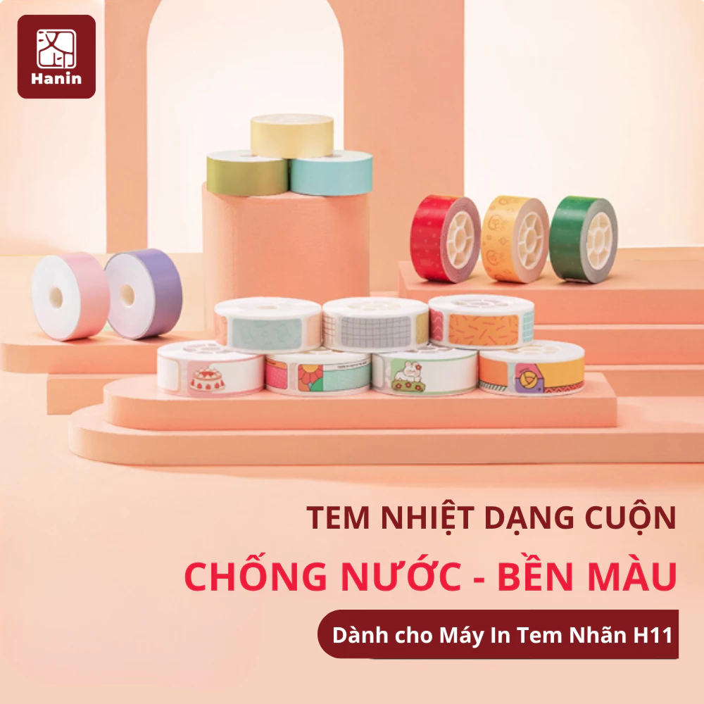 Tem Dán, Nhãn Dán Máy H11 Giấy Nhiệt Decal Nhiều Màu, Chống Nước, Bền Màu Không Để Lại Vệt Keo | Hanin