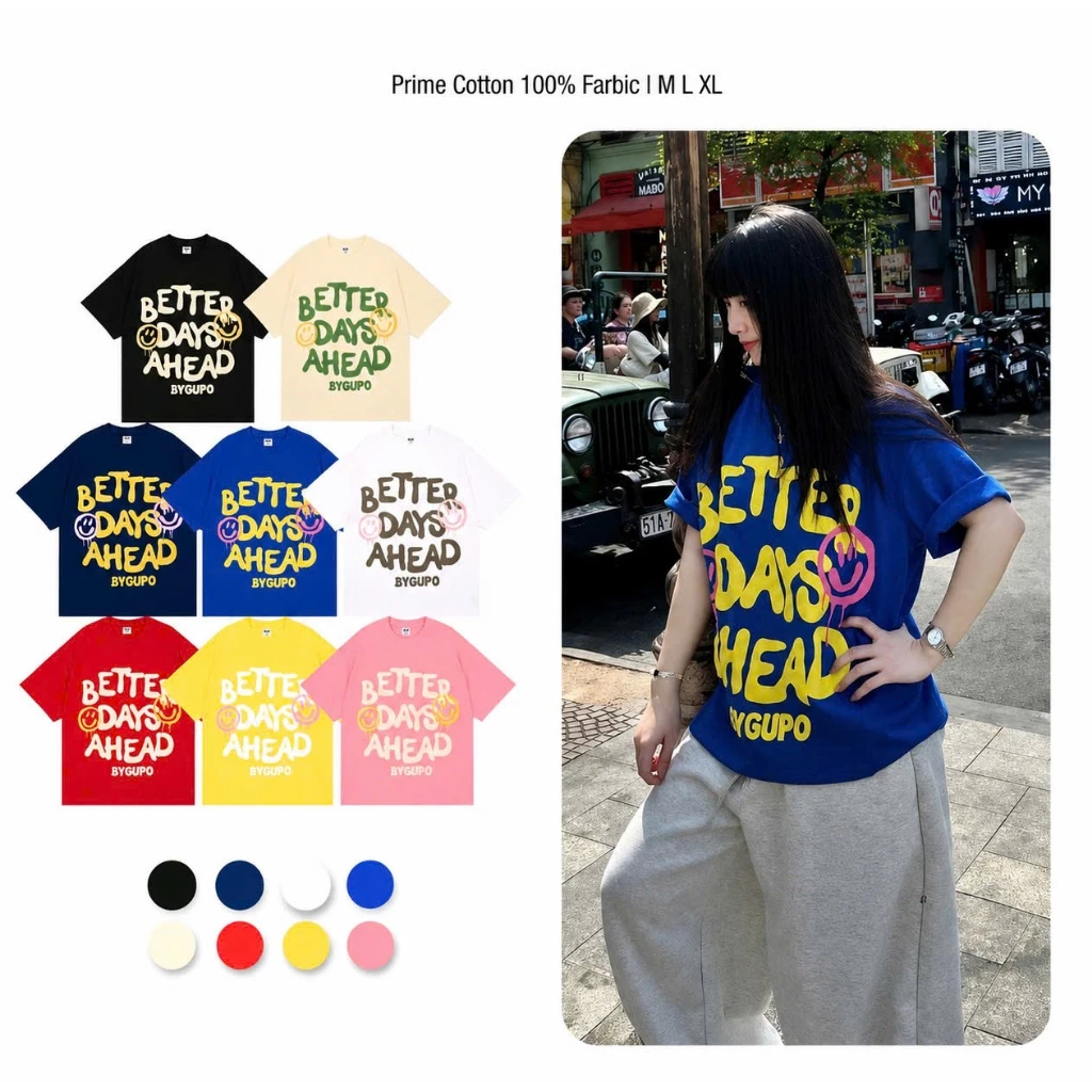 Áo thun tay lỡ unisex nam nữ BETTER, Áo phông nữ unisex form rộng