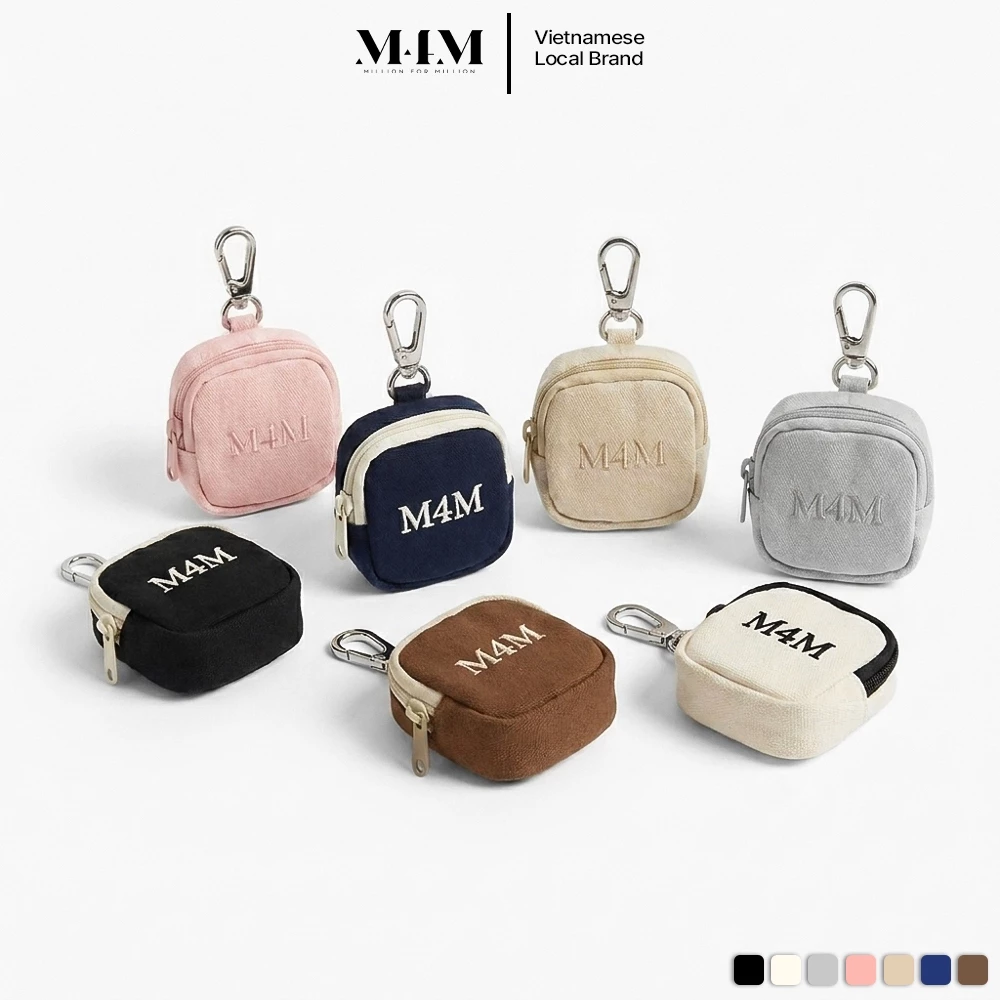 Charm túi mini treo balo M4M MILI CHARM POUCH CM001 Phụ kiện túi xách , Túi đựng chìa khóa mĩ phẩm