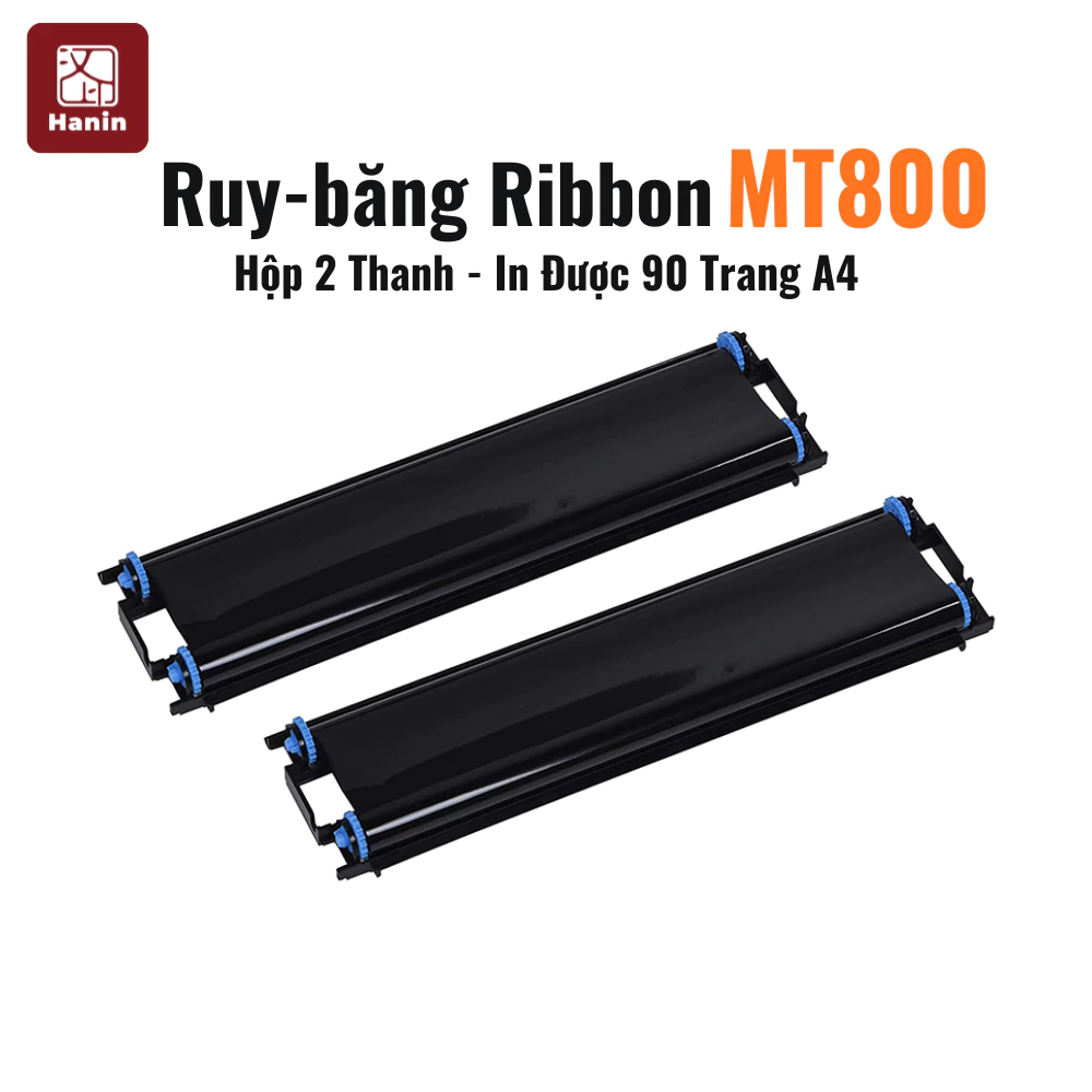 Ribbon Ruy-băng Cho Máy MT800 Hộp 2 Thanh, Dạng Cuộn Giấy Than, Hiệu Suất In 90 Trang A4 | Hanin