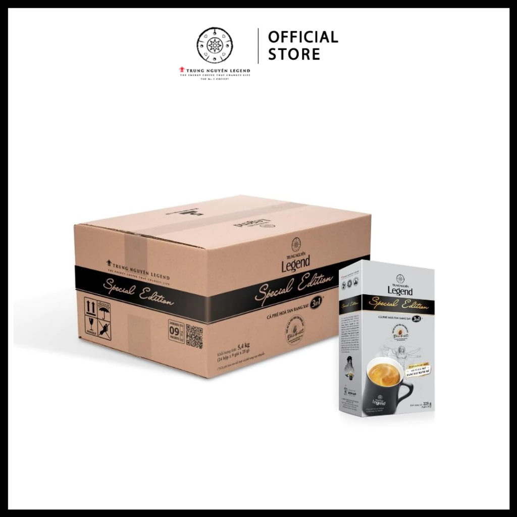 Trung Nguyên Legend - Thùng 24 hộp Cà phê sữa hòa tan rang xay 3in1 Legend Special Edition - Hộp 9 gói x 25gr
