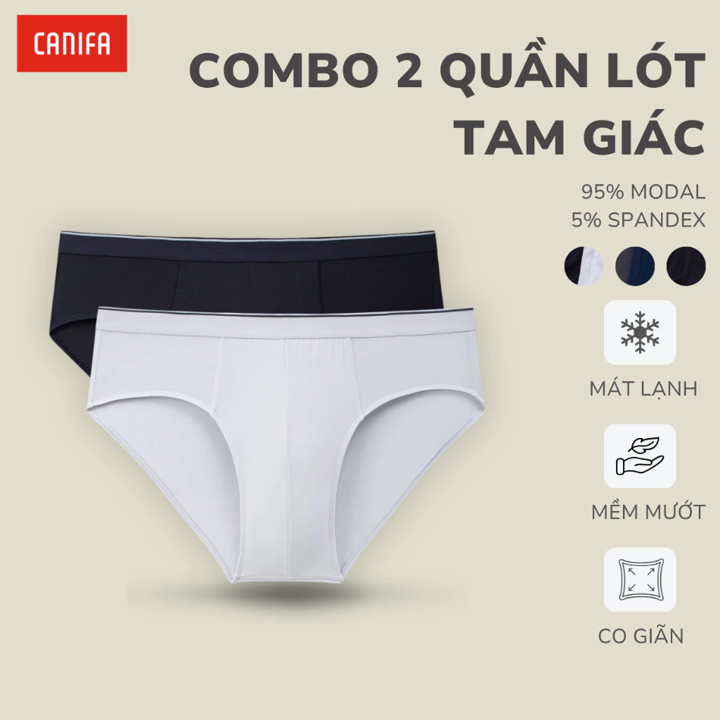 Combo 2 quần lót tam giác nam CANIFA chất modal spandex 8US26A007