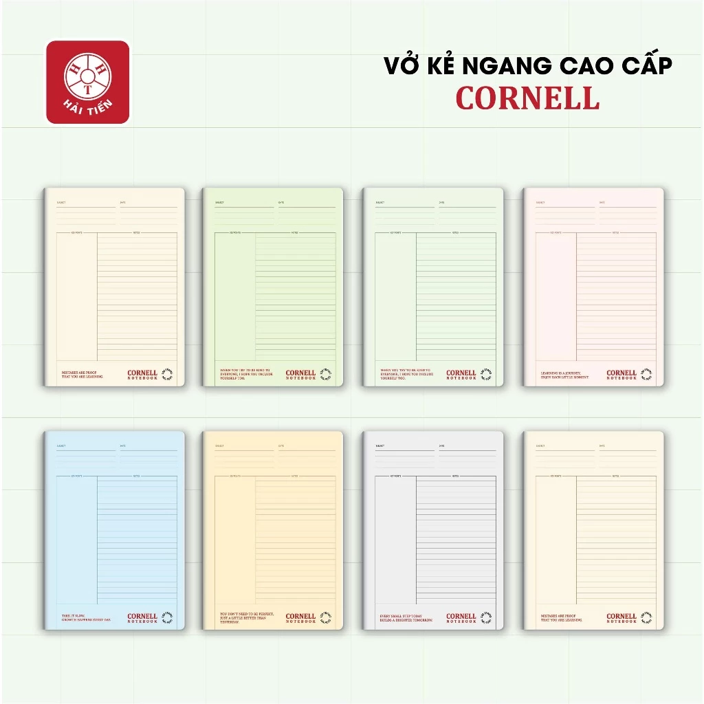 HẢI TIẾN Vở kẻ ngang ghim B5 - Cornell - ĐL 70g/m2 - Giấy độ trắng tự nhiên (80,120,200 trang)