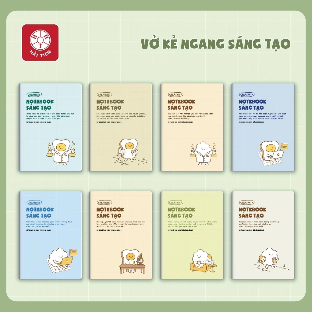 HẢI TIẾN Vở kẻ ngang Sáng tạo - ĐL 60g/m2 (80tr, 120tr, 200tr)