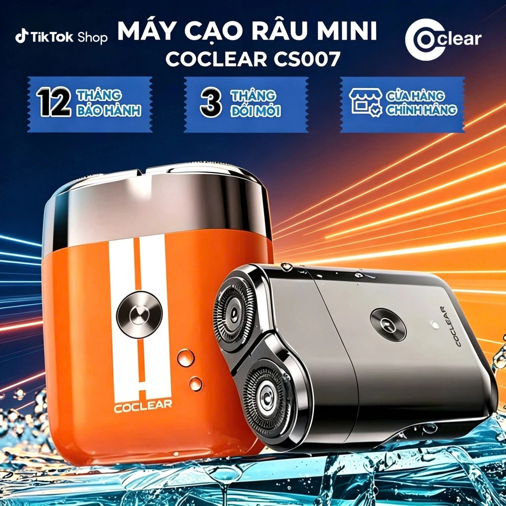 Coclear CS007 Máy Cạo Râu Mini Cầm Tay, Chống Nước Toàn Thân, Sạc Type-C 1.5 Giờ, Khóa Du Lịch, Cạo Êm Sạch