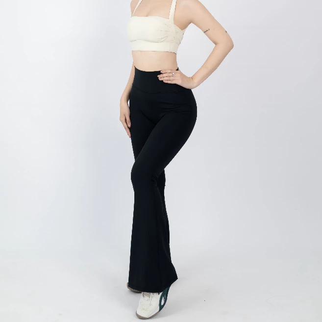 Quần Tập Gym Nữ Ống Loe Cạp Cao Nâng Mông Tôn Dáng Co Giãn 4 Chiều Yoga Pilates EVASPORT