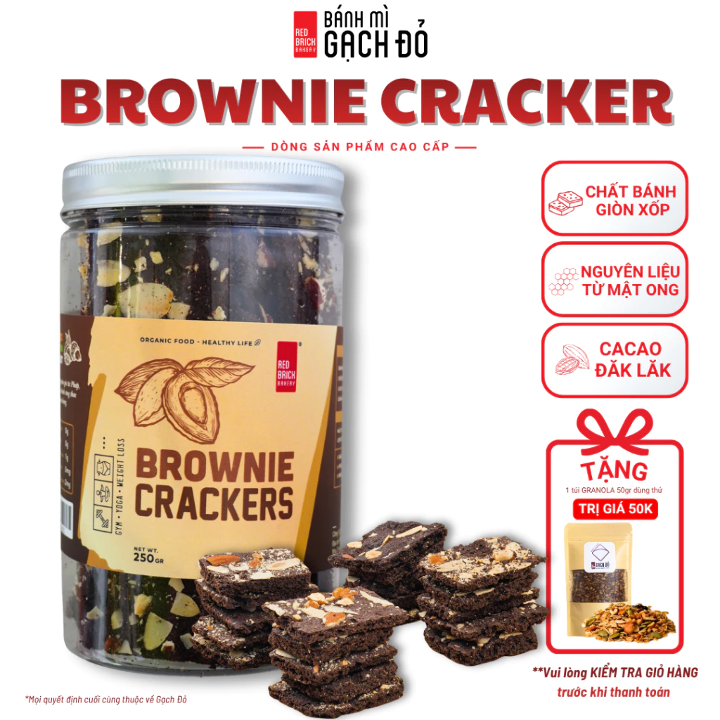 Bánh Brownie Crackers Hạnh Nhân Thương Hiệu Gạch Đỏ 250GR