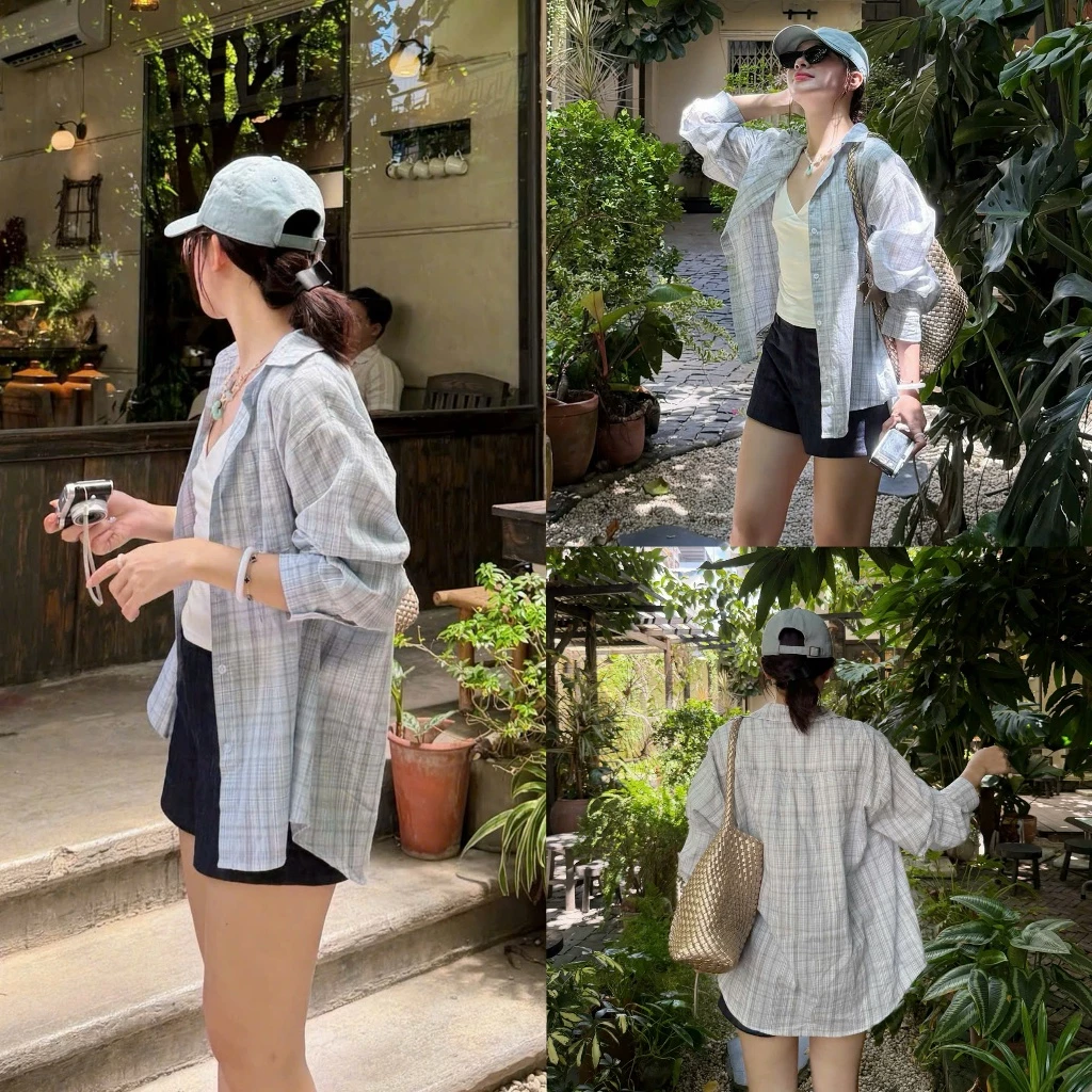 (ẢNH OLDSCHOOL) Áo sơ mi nữ oversized dáng rộng chất thô mềm Ori Shirt A2159.