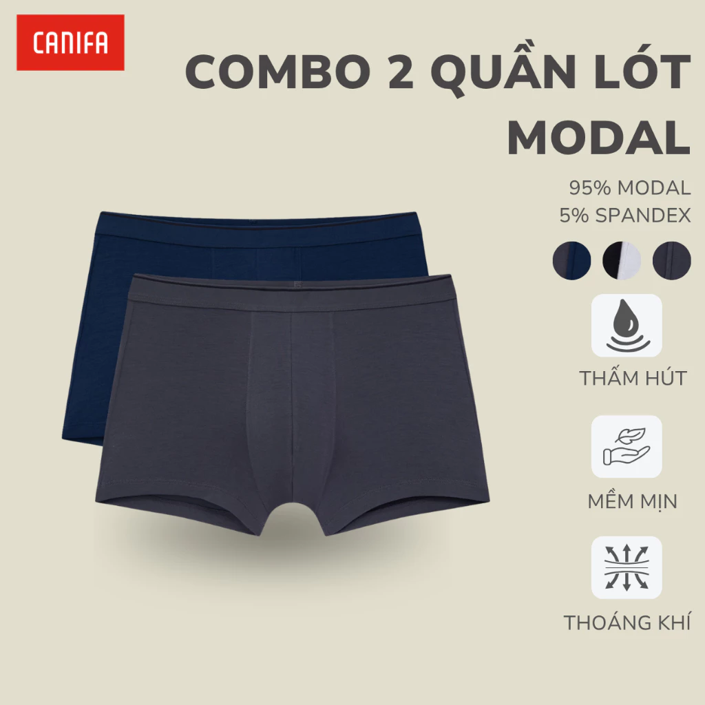 Combo 2 quần lót đùi nam CANIFA chất modal spandex 8US26A006