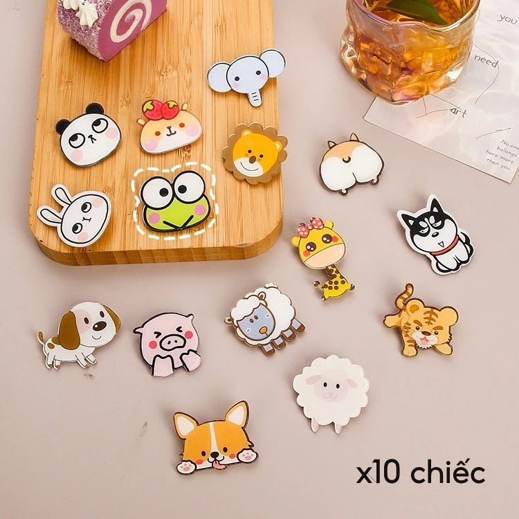 SET10 Huy Hiệu Cài Áo Shin, Ghim Cài Quần Áo Huy Hiệu Cài Balo Anime Cute, Ghim Pin Cài Cặp