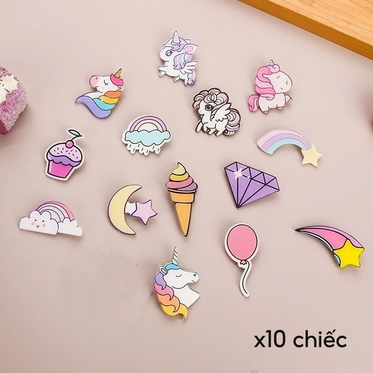 SET10 Ghim Cài Balo Ghim Cài Quần Áo, Huy Hiệu Cài Balo Anime Cute, Ghim Pin Cài Cặp đồ 1k free ship
