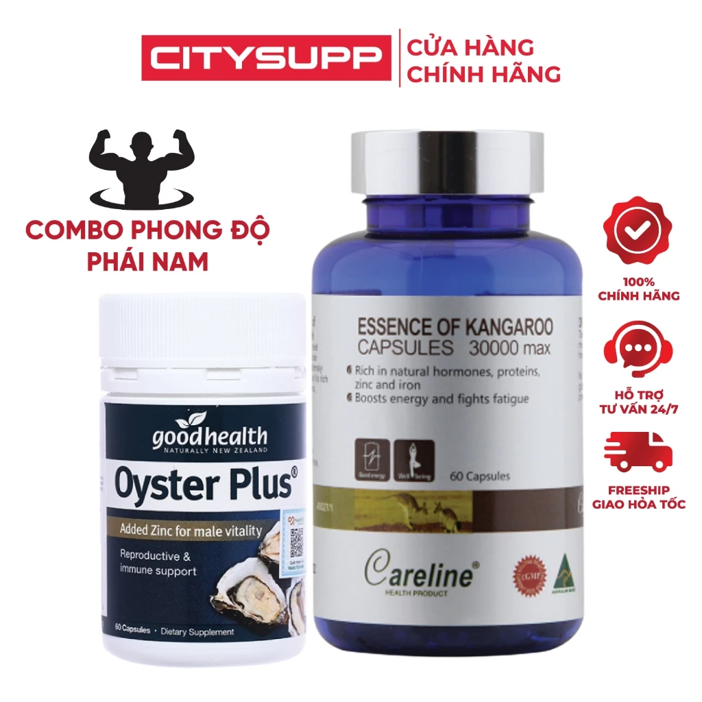 Combo Nam Giới Sung Sức Mỗi Ngày | Hàu Oyster Plus + Kangaroo Australia | CitySupp
