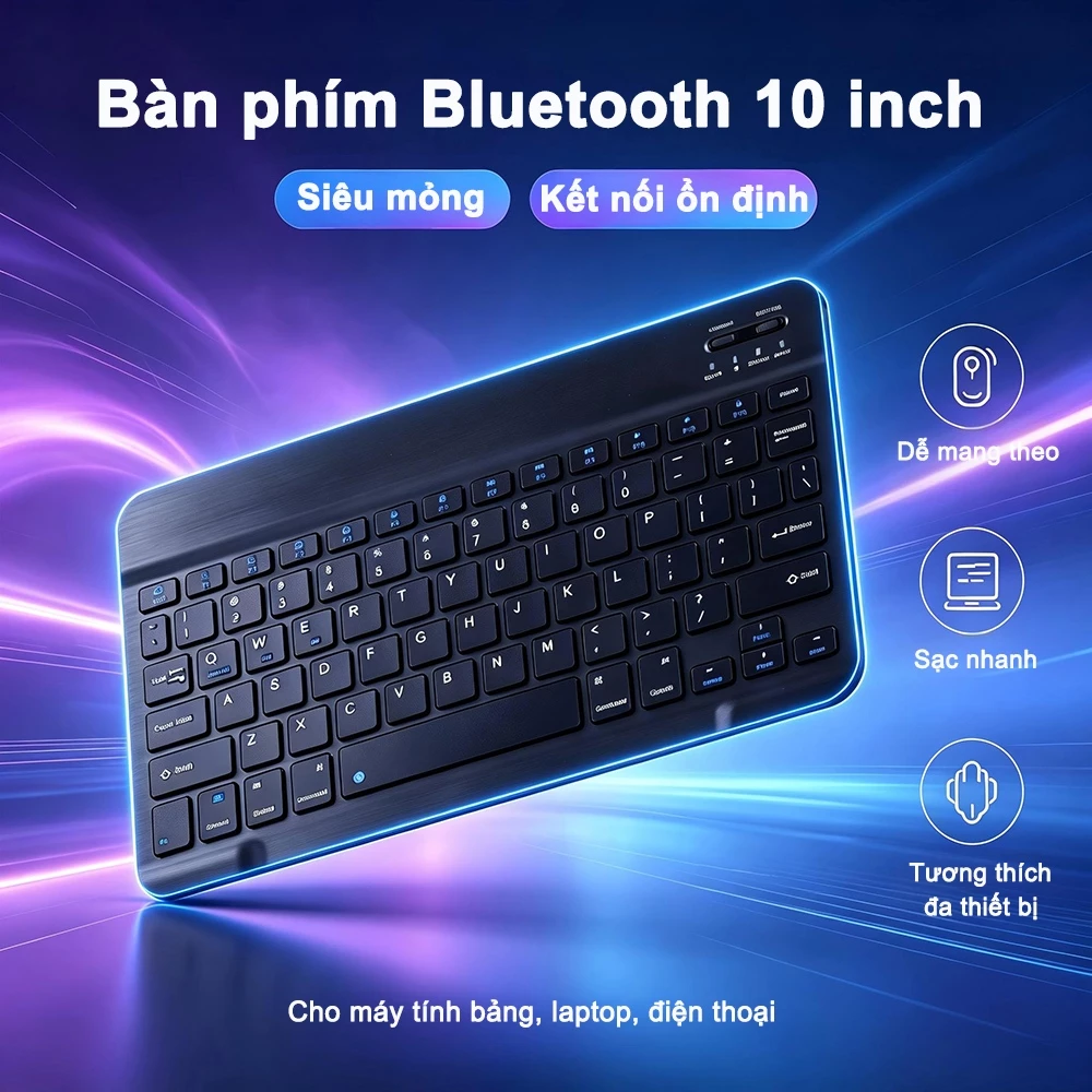 Bàn phím không dây 2.4G USB, bàn phím Bluetooth IPDA nhỏ gọn, USB có dây đa năng dùng cho PC và laptop