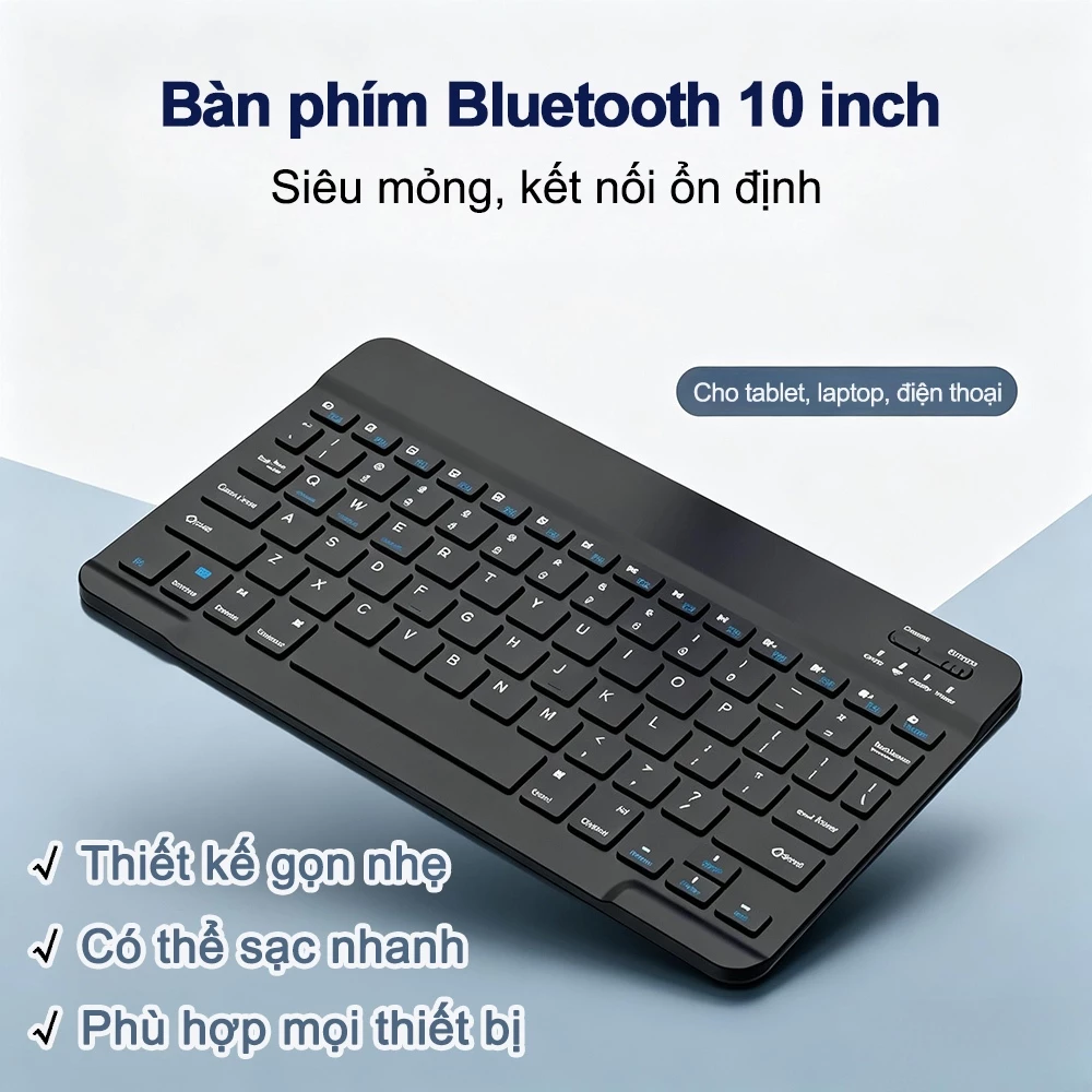 Bộ chuột bàn phím Bluetooth cho iPad Android iOS Máy tính bảng Bàn phím không dây 10 in đầy màu sắc